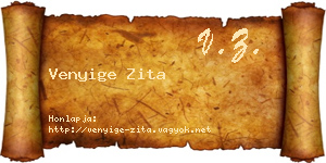 Venyige Zita névjegykártya